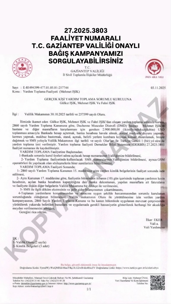 Valilik İzin Belgesi